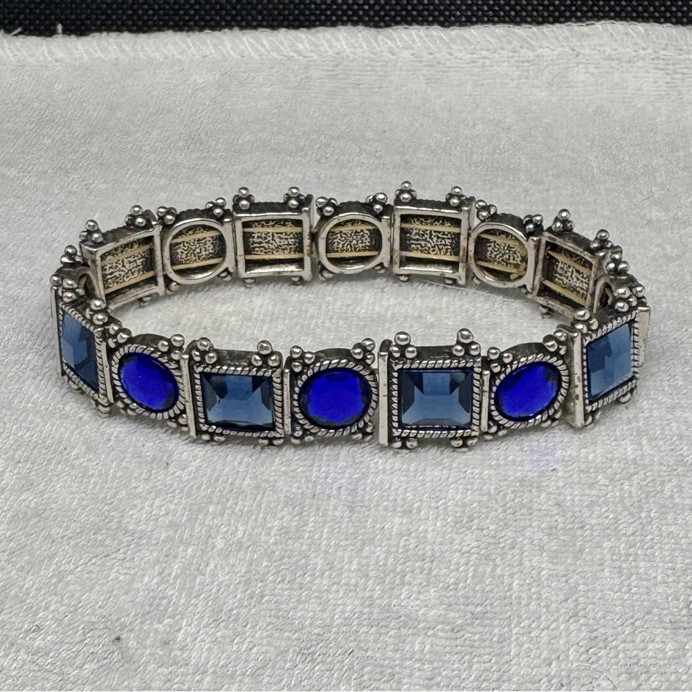 Elegant Silver and Blue Bracelet